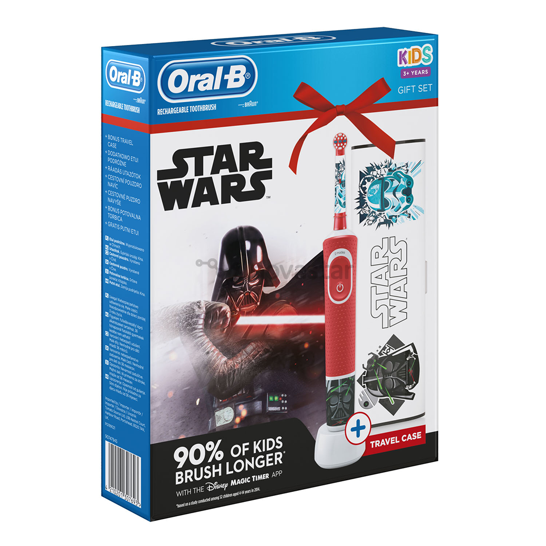 Elektrinis dantų šepetėlis Braun Oral-B Starwars + dėklas, D100STARWARSGP