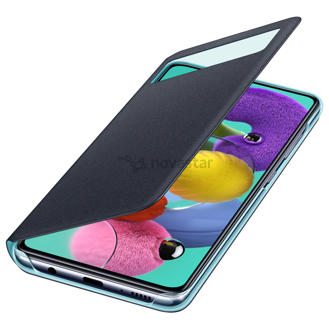 Dėkliukas Samsung Galaxy A51 S-View, EF-EA515PBEGEU, Juodas