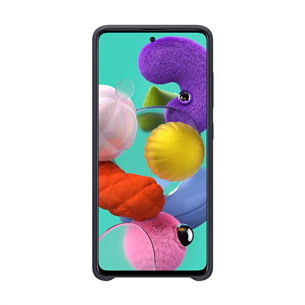 Dėkliukas Samsung Galaxy A51, Silikoninis, Juodas