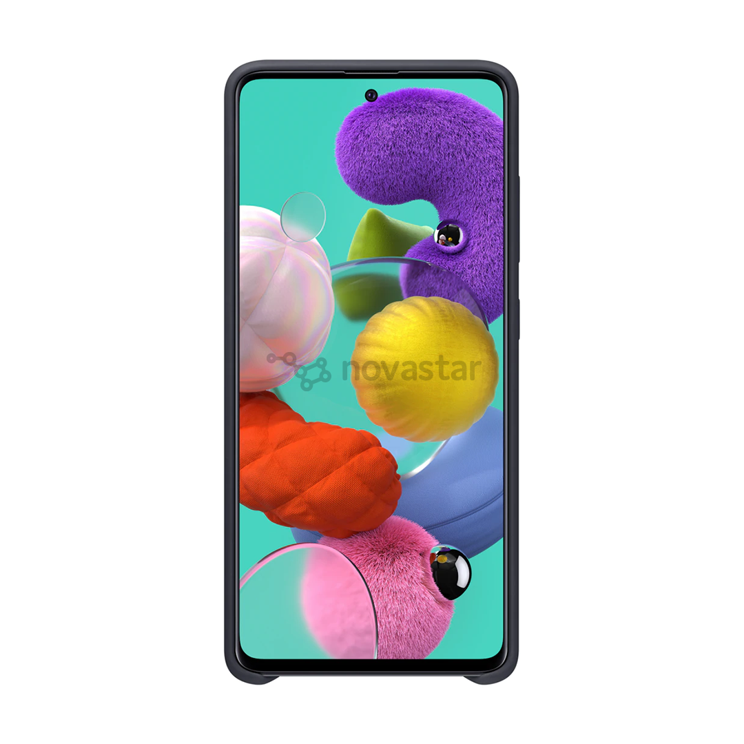 Dėkliukas Samsung Galaxy A51, Silikoninis, Juodas