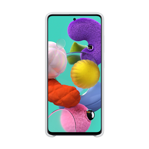 Dėkliukas Samsung Galaxy A51, Silikoninis, Baltas