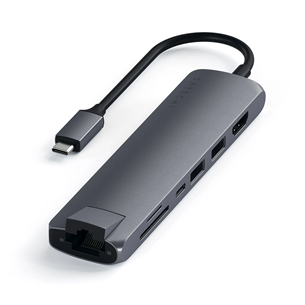 Adapteris Satechi USB-C Multiport HDMI/2xUSB3/1xUSBC/SD/LAN SG ST-UCSMA3M