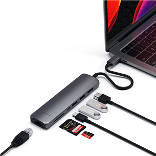 Adapteris Satechi USB-C Multiport HDMI/2xUSB3/1xUSBC/SD/LAN SG