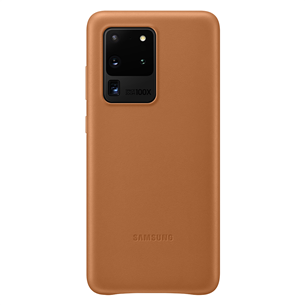 Dėklas Samsung Galaxy S20 Ultra, Odinis, Rudas
