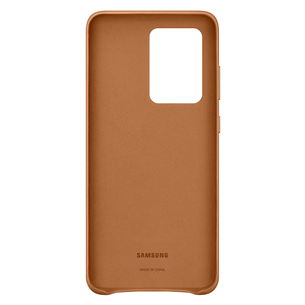 Dėklas Samsung Galaxy S20 Ultra, Odinis, Rudas