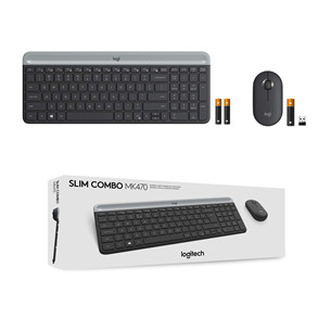 Logitech MK470 Slim Combo, US, juoda - Klaviatūra ir pelė