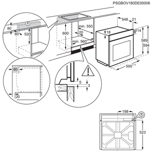 Orkaitė Electrolux EOE7P31X, Juoda