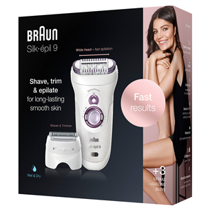 Braun Silk-epil 9 SensoSmart, baltas - Epiliatorius