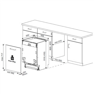 Įmontuojama indaplovė Beko DIN28431