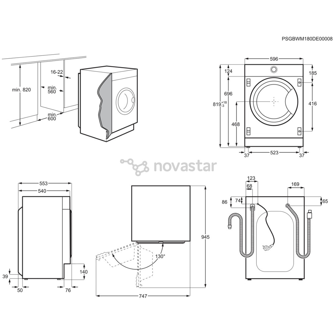 Įmontuojama skalbimo mašina Electrolux EW7F348SI