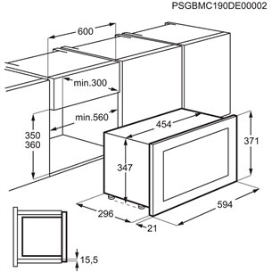 Micro-ondes encastrable Série 800 Niche 36 Noir et Inox ELECTROLUX  KMFE172TEX- RVLP