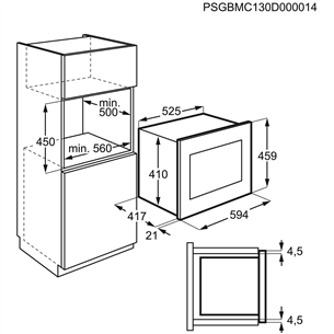 Įmontuojama mikrobangų krosnelė Electrolux KMFE264TEX