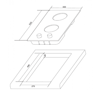 Hansa, width 30 cm, black - Built-in Gas Hob