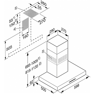 Miele, 650 m³/h, width 59.8 cm, inox - Cooker Hood