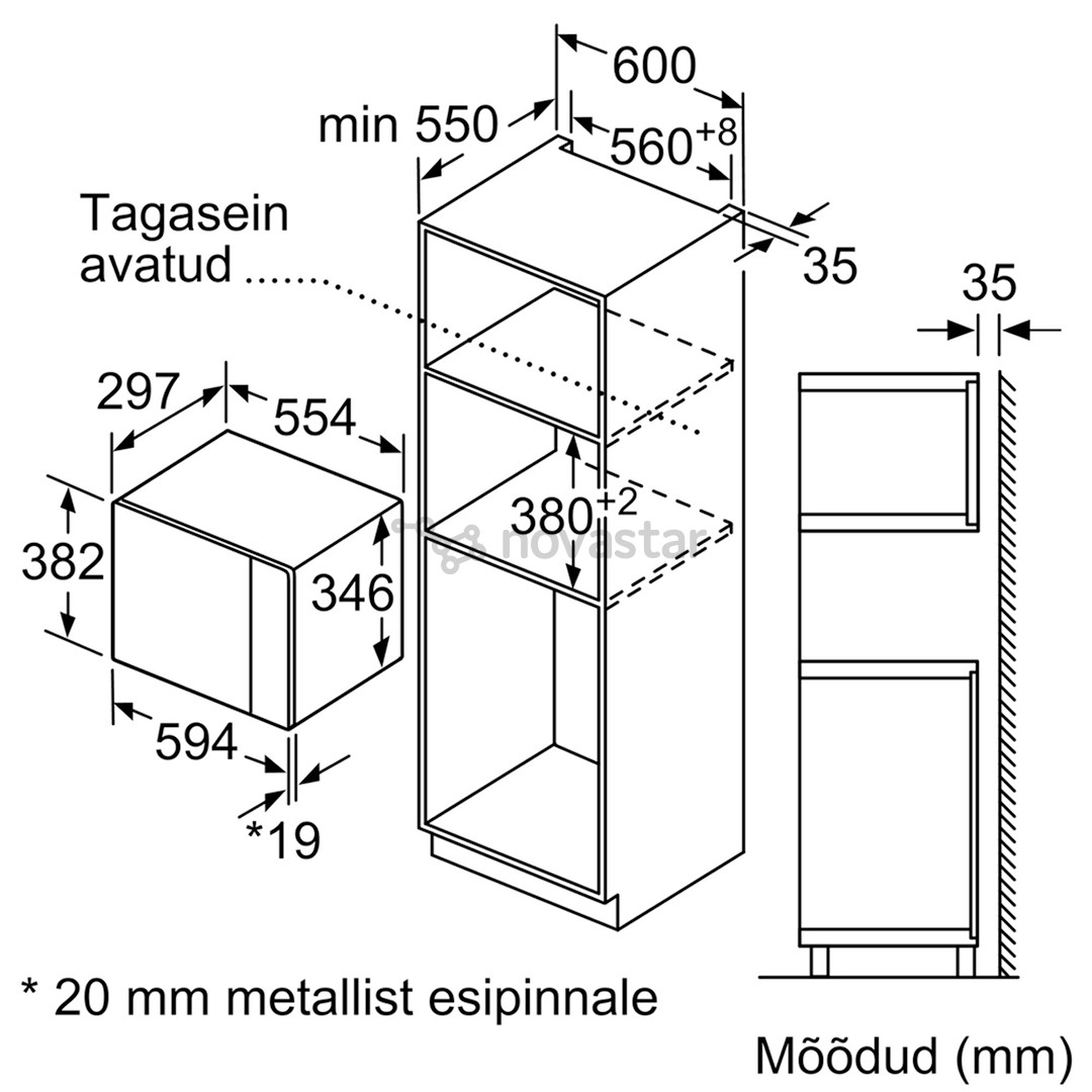 Įmontuojama mikrobangų krosnelė Bosch BFL524MB0