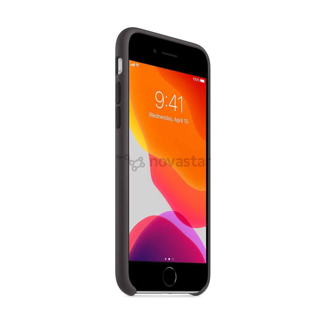 Dėklas Apple iPhone 7/8/SE 2020, Silikoninis, Juodas