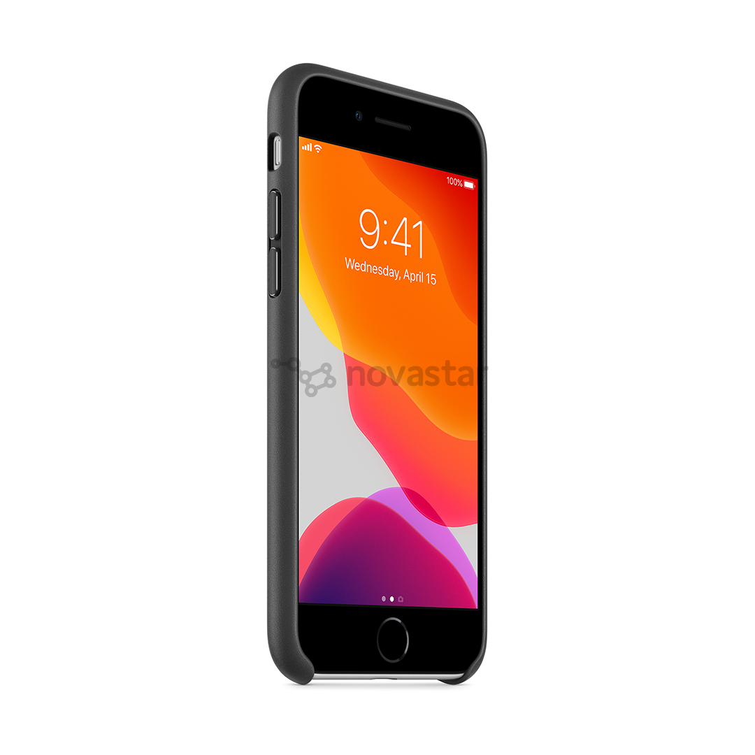 Dėklas Apple iPhone 7/8/SE 2020, Odinis, Juodas