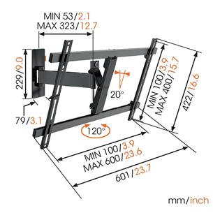 Sieninis laikiklis Vogels W52080 40-65" televizoriams