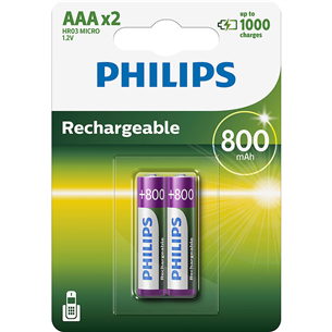 Philips, AAA, 2pcs - Rechargeable batteries
