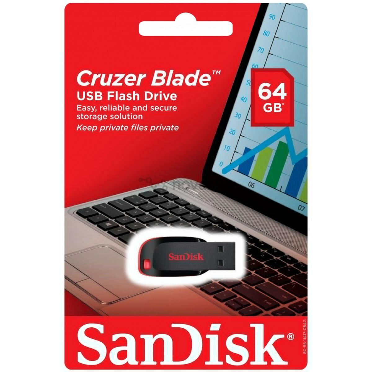 SanDisk Cruzer Blade, USB-A, 128 GB, black - Memory stick