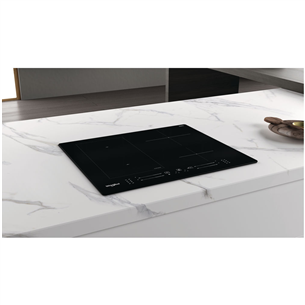 Whirlpool, width 59 cm, frameless, black - Built-in Induction Hob