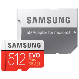 Atminties kortelė Samsung Micro SDXC 512GB Ultra SDXC + SD adapteris EVO plus