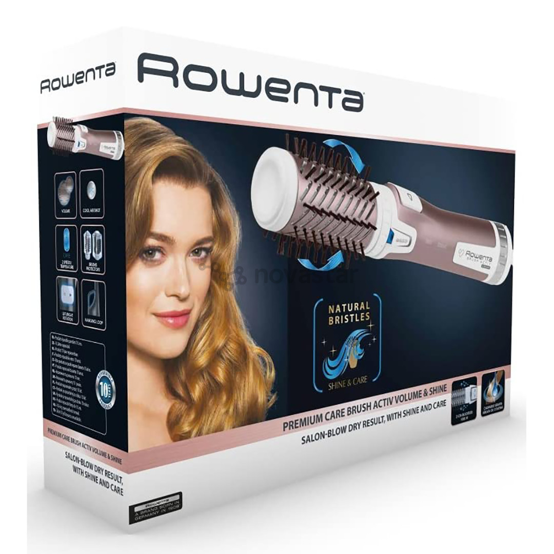 Rowenta Brush Activ Premium Care, 1000 W, white/rose gold - Rotating airbrush