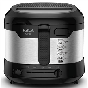 Tefal Uno, 1600 Вт, черный/нерж. сталь - Фритюрница FF215D