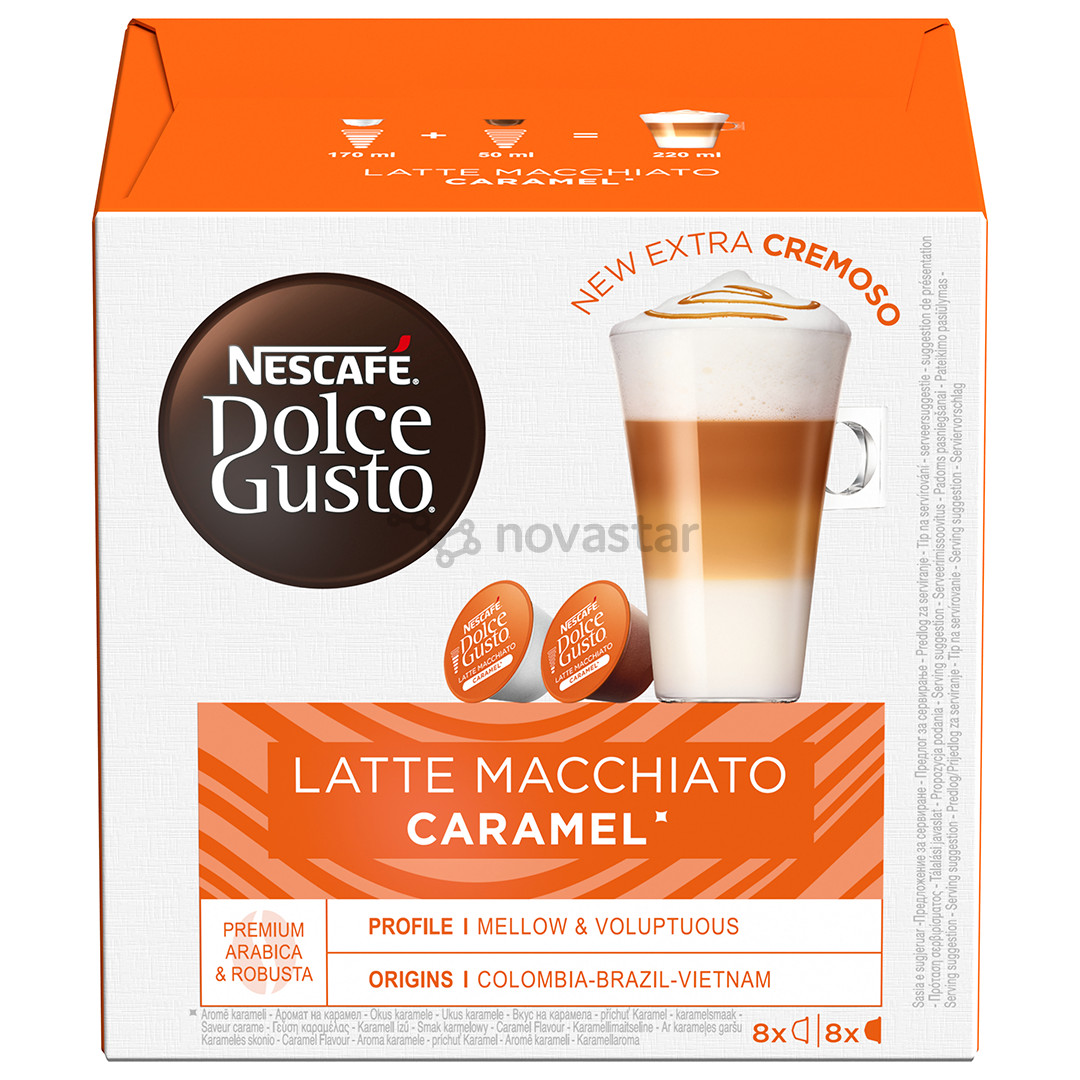 Nescafe Dolce Gusto Caramel Latte Macchiato, 8+8 порций - Кофейные капсулы