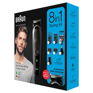 Braun, 8-in-one, black - Multi-grooming kit