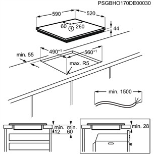 Electrolux 900 SensePro, plotis 59 cm, berėmė, tamsiai pilka - Įmontuojama indukcinė kaitlentė