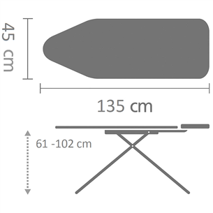 Brabantia, D, 135x45 cm - Ironing board