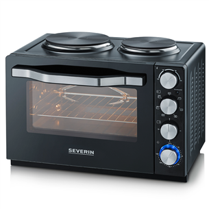 Severin, 30 L, 2500 W, black - Mini Oven with 2 Cooking Plates