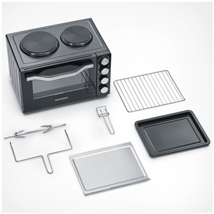 Severin, 30 L, 2500 W, black - Mini Oven with 2 Cooking Plates