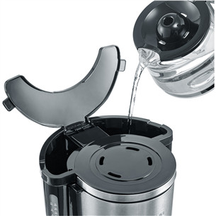 Severin TypeSwitch Timer, vandens talpa 1,4 L, juodas/nerūdijančio plieno - Kavos virimo aparatas