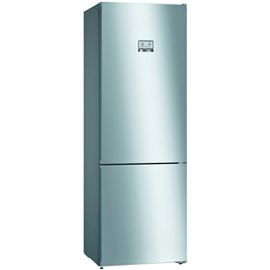 Bosch, NoFrost, высота 203 см, 438 л, нерж. сталь - Холодильник KGN49MIEA