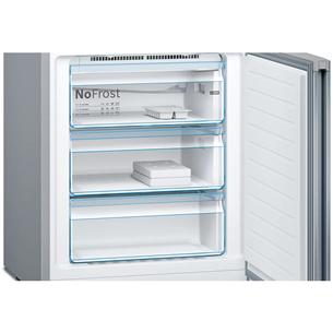 Bosch, NoFrost, height 203 cm, 438 L, inox - Refrigerator