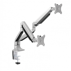 Essentials Premium Dual Gaslift, 13''-32'', 9 kg, 2 monitors, silver - Monitor Desk Mount