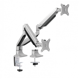 Essentials Premium Dual Gaslift, 13''-32'', 9 kg, 2 monitors, silver - Monitor Desk Mount