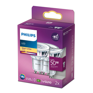 Lemputė Philips GU10 50W Warm white 36D, 2vnt,