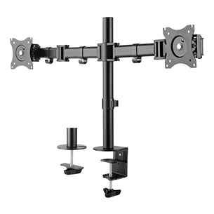 Deltaco Dual, 13''-27'', 8 kg, 2 monitors, black - Monitor Desk Mount