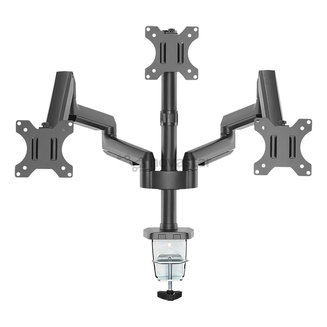 Deltaco Triple Gas Spring, 17''-27'', 7 кг, 3 монитора, черный - Настольное крепление для монитора