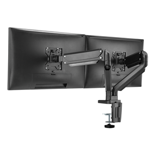 Deltaco Dual Gas Spring, 17"-32", 8 kg, 2 monitors, black - Monitor Desk Mount