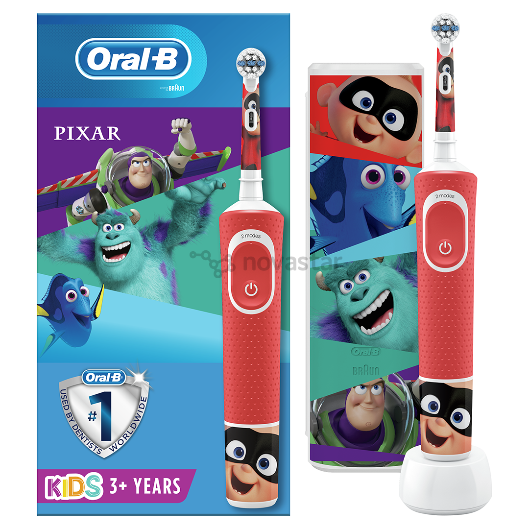 Elektrinis dantų šepetėlis Braun Oral-B PIXAR + kelioninis dėklas