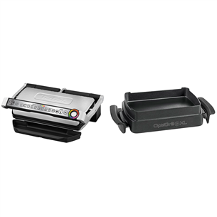 Tefal Optigrill+ + Snacking and baking XL, 2000 W, black/inox - Electric grill + baking accessory GC724D12