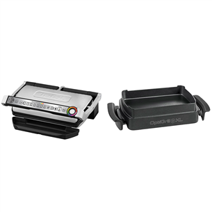 Tefal Optigrill+ + Snacking and baking XL, 2000 W, black/inox - Electric grill + baking accessory