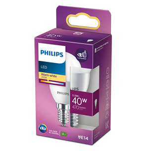 Lemputė Philips LED, E14, 40W, Warm white