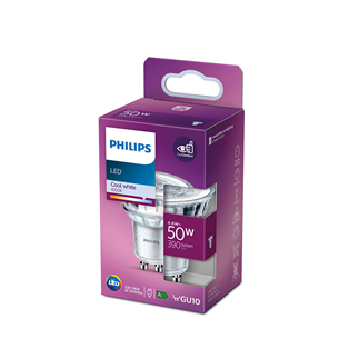 Lemputė Philips LED Spot GU10, 50W, 36D, Cool white