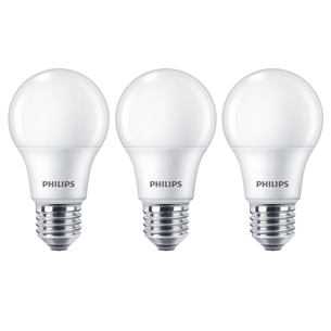 Lemputė Philips LED, E27 60W, Warm white, 3vnt. 929002306203