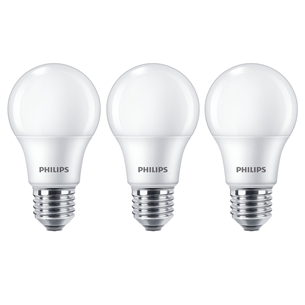 Lemputė Philips LED, E27 60W, Warm white, 3vnt.